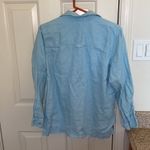 Sigrid Olsen Women’s Blue Button Down Linen Shirt Sz M GUC Comfy Lightweight Photo 92