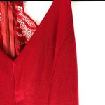 Velvet Torch  Dress Sheath Lace Trim Back Stretch Sexy Racerback Red Size M Photo 1