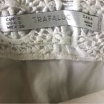 ZARA Trafaluc White Crochet Mini Skirt White Sz. S Lined Exposed Zipper Summer Photo 3