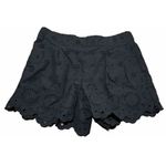 Ann Taylor  Loft Navy Eyelet Fully Lined Flat Front Shorts‎ Scalloped Hem SZ S Photo 0
