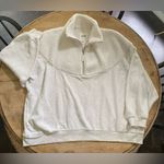 Aerie  Women’s Sz XXL‎ Cream Sherpa Holiday Hometown Quarter Zip Sweatshirt Photo 7