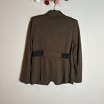 CAbi  Jacket Womens Olive Green Military Academy Blazer Asymmetrical 4120 Photo 6