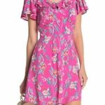 NWT Row A Pink Floral Flutter Sleeve Dress Size XL Photo 8