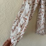 Allegra K Women's Floral Keyhole Organza Long Sleeve Ruffle Blouse Size Small Photo 3