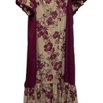 Rim vintage Hawaiian burgundy and beige ruffled dress size 12 Photo 3