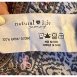 Natural Life  M Ansley Boho Tunic Silky Shirt Dress Stripe Button Front Photo 9