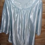 Women's Vintage Stardust Powder Blue Nightgown Embroidered Granny Size XL Photo 0