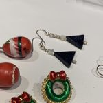 Lot Of 5 Costume Earrings Pierced Christmas Holiday Snowman Santa Wreath Etc Photo 4