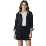 Dana Kay Vintage Sheer Black Open Zebra Print Accent Jacket size 14 Photo 1