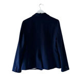 Cupcakes and Cashmere Single Button Blazer Navy Blue Notch Lapel Work SZ M Photo 6