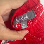 Marled Red and White Heart Pattern Crew Neck Sweater Size M Photo 4