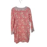 Roberta Roller Rabbit 100% Cotton Pink Print Embroidered Tunic Blouse Size Large Photo 2
