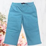 Gloria Vanderbilt  Cropped Jeans Capri Turquoise Sz 12 Photo 2