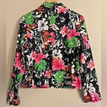 VINTAGE 90's bold floral tropical Hawaiian office chic retro resort wear jacket Pink Size 10 Photo 6