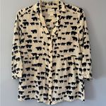 Anthropologie  Maeve Woodland Walk Black Bear Print Shirt size 6 Photo 4