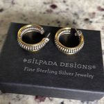 Silpada Designs Womens Fine Sterling Silver Hoop Earrings Silver & Brass OS NWOT Photo 3