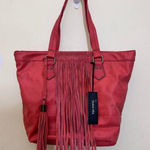NWT Dolce Vita‎ Vegan Suede Leather Callum Tote Handbag Red Anthropologie Photo 0