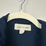 Cloth & Stone ANTHROPOLOGIE Navy Button Down Shirt Dress Casual Size Large Tunic Photo 4