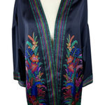 DR2 Womens Floral Kimono Sz S/M Multicolor Open Front Boho‎ Colorful Lightweight Blue Photo 0
