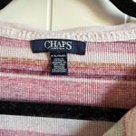 CHAPS ‎ Womens Top Sz PXL Multi Color Henley Stripe Fall Rust Aqua Textured Photo 4