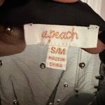 NWOT A Peach Tulle sheer kimono robe stud embellish cover cardigan duster beaded Black Size M Photo 7