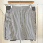 Athleta  Ace Tennis Skort Size 12 Gray White Striped Athletic Golf Skirt Photo 0