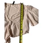 ZARA  Peach Tie Front Flutter Sleeve Crop Top Women's Size Medium | 35-22 Photo 4