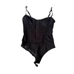 Free People  Black Mesh Corseted Bodysuit Size XS Photo 7