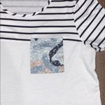 Pocket Short Sleeve Tee w/ Stripes & Camo, M White Size M Photo 1
