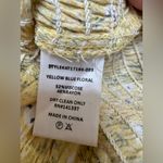 ASTR  The Label Yellow Blue Floral Smocked Lace Blouse size Medium $88 Photo 7