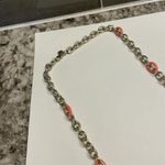 J.Crew Signed  Gold Tone Neon Orange Chain Link Costume Necklace 38 1/2 Inch Photo 7