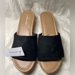 Lane Bryant Women’s Black Slip On Suede Cork Mule Open Toe Shoes Sz 9W NWT Photo 5