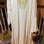 Elegant Cream Lace Maxi Dress kaftan Abaya Size L Photo 0