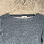 Michael Stars Michael Stars Shirt Womens Small Blue Velour Sweatshirt Crop Casual Streetwear Photo 3