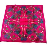 CELINE Paris Pink Blue Gold Multi Color Scarf Handkerchief Photo 0