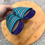 Botkier Sz 6  Marley Ultramarina leather slides New $148 MSRP Photo 4