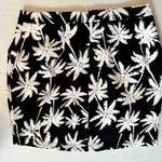 Gianni Bini  Women's Skirt Large Black White Palm Tree Hawaiian Stretch Lined Whimsygoth Photo 0