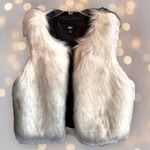 Faux Fur Vest with faux leather size Medium White Photo 0