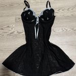 Delicates  Black Babydoll Lingerie‎ Lace Trim Bow Accent Medium Photo 0