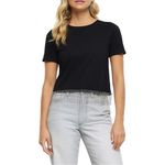 Joie J by  Black T-Shirt with Rhinestone Trim Hem size Small Short Sleeve NWT Photo 1