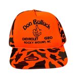 The Vintage Shop Vintage 80s Chevrolet NC Neon Orange Duck Camo Snapback Trucker Hat Adjustable Photo 0