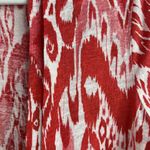 Chico's Chico’s Size 0 S Cardigan Ikat Flare Linen Scarlet Flame Open Front Boho Elegant Photo 3
