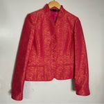 Linda Allard Ellen Tracy Pink Gold Asian Jacquard Paisley Jacket Size 4 Photo 1