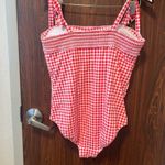 Draper James  x Lands' End Bandeau One Piece Swimsuit Pink Gingham Barbiecore 18w Photo 5