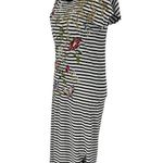 Johnny Was Osaka Striped Embroidered Short Sleeve Midi Dress Photo 4