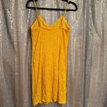 Free People  Light Me Up Golden Yellow Floral Lace Slip Bodycon Dress Large Photo 3