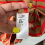 Fossil  Orange Striped Knee Length Dress 3/4 Sleeve Exposed Zipper Back Sze Large Photo 3