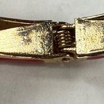 Clamper Style Bracelet Red Color Flower Pattern Accent Multicolor Enamel Painted Photo 7