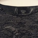 VICI Faux leather collar lace sweater womens Large VNC Photo 3
