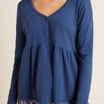 Anthropologie  Saturday Sunday Montana Babydoll Long Sleeve Sleep Top Size Small Photo 0